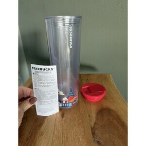 Starbucks Paris Travel Tumbler 2023 Red Lid 16oz Double Wall EU NWT